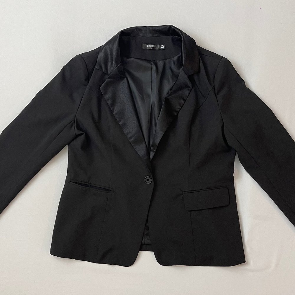 Misguided Blazer with Satin Lapel